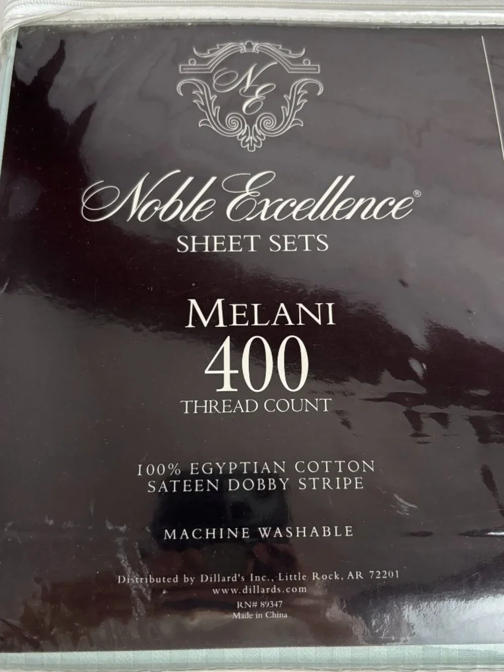 Noble Excellence Melani Full Sheet Set Cotton Sateen Dobby Stripe 400 TC